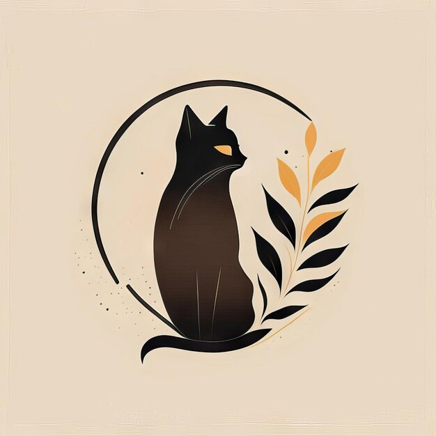 Photo cat minimalist illustration