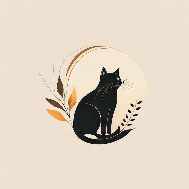 Foto illustrazione minimalista di gatto