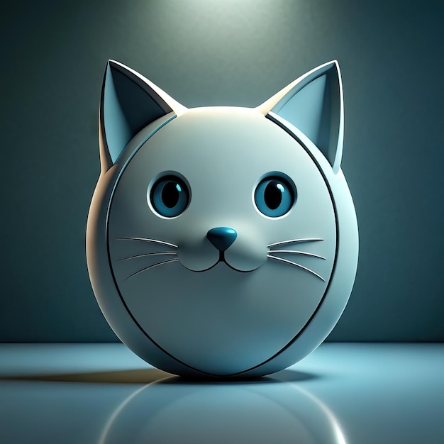 Cat in modern chrome and minimalist art