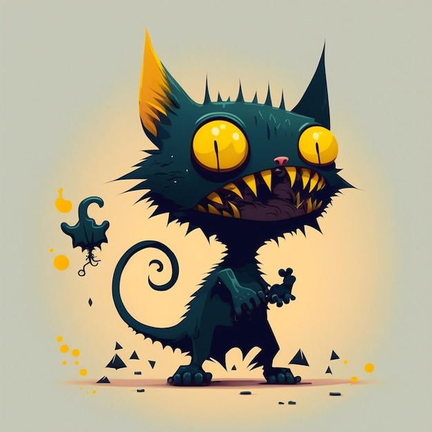 Cat monster vector illustration