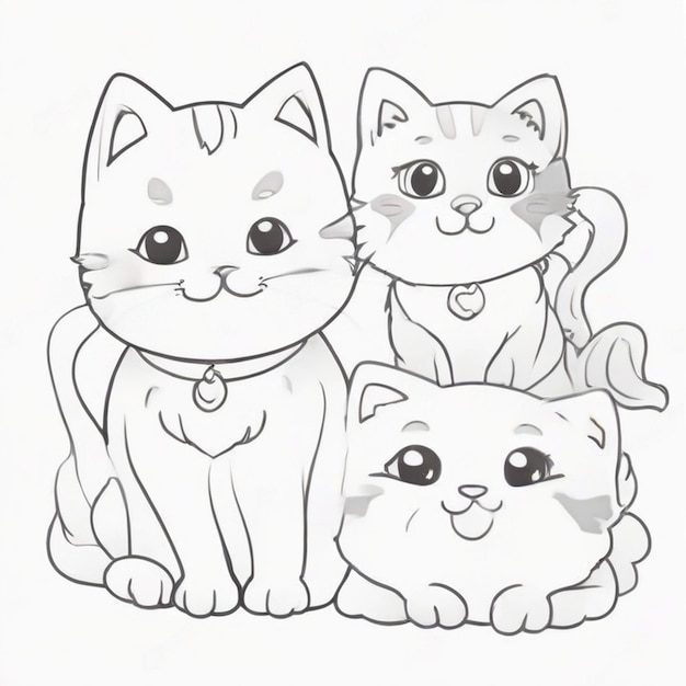Photo cat outline coloring page vector