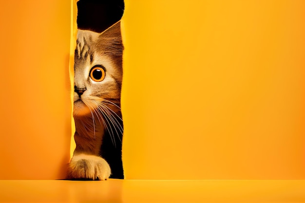 Cat peeking around the corner generative ai generative ai