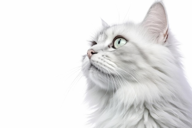 Cat photo realistic illustration Generative AI Cat fluffy striped mustache eyes