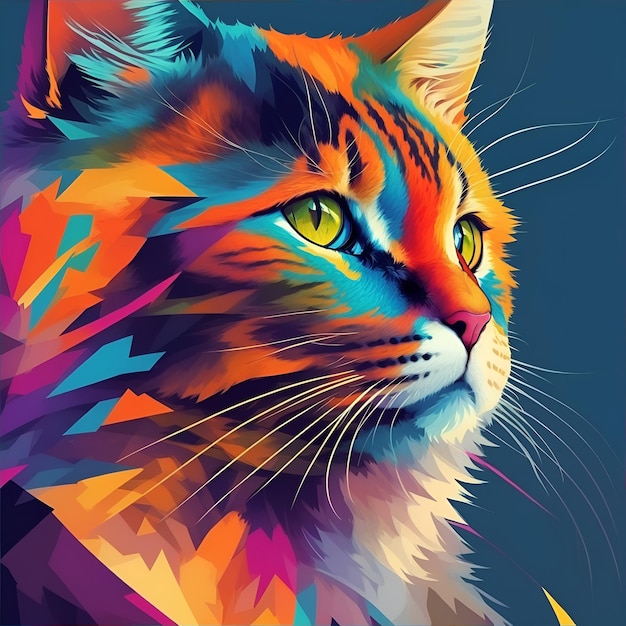 Cat pictures with wpap art AI generated