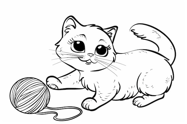 cat_playing_yarn_coloring (キャット・プレイ・ヤーン・カラーリング)