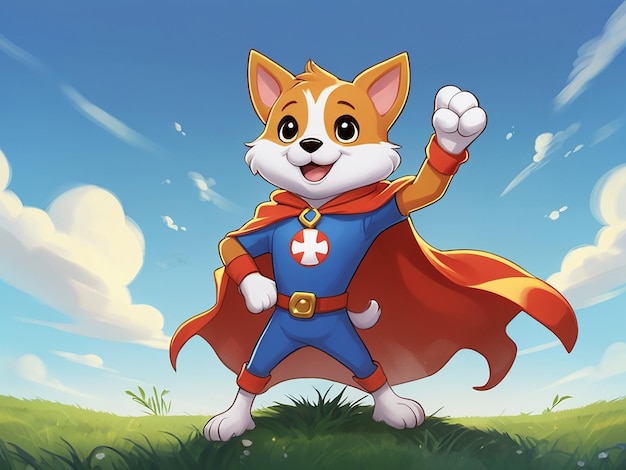 Photo a cat in a red cape with a cross on it