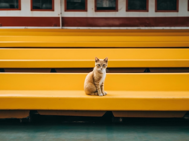 cat relaxing on the ferry seat