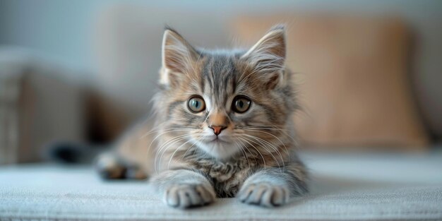 Cat Resting on Bed Next to Window