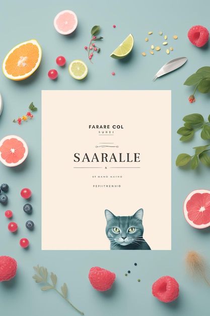 Cat's Culinary Delights Whimsical Promotional Banner with Beautiful Feline