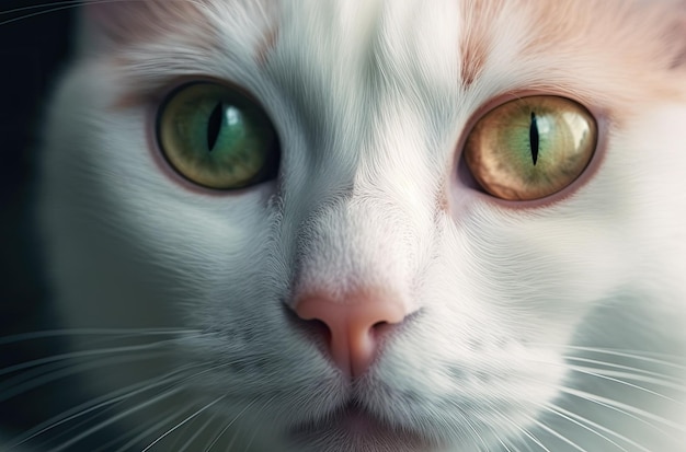 The cat's face is close up and its eyes are clearly visible
