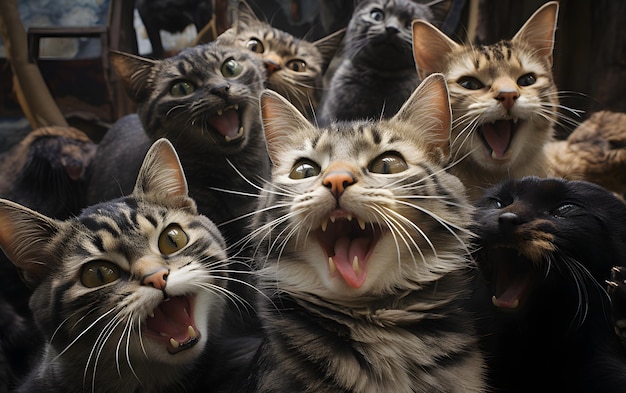 a cat selfie and his friends