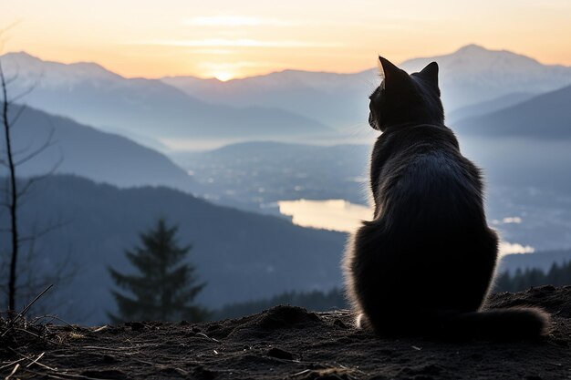 Photo cat silhouette photography