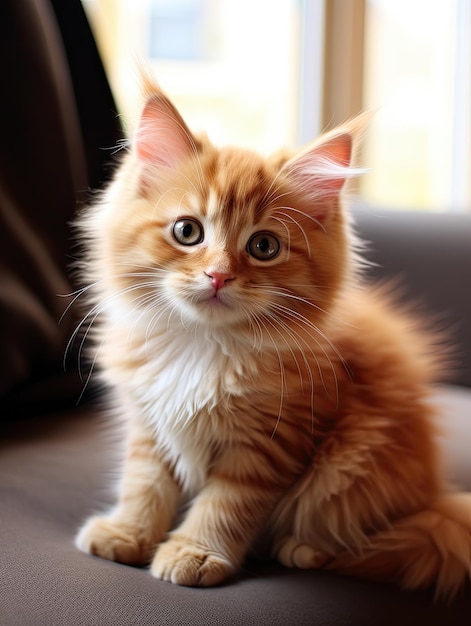 a cat sitting on a couch