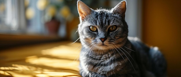 a cat sitting on top of a bed next to a window