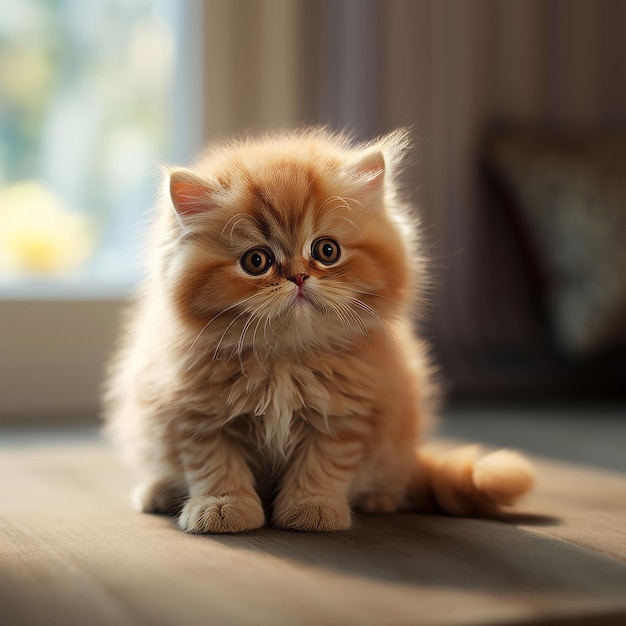 a cat sitting on wood floor