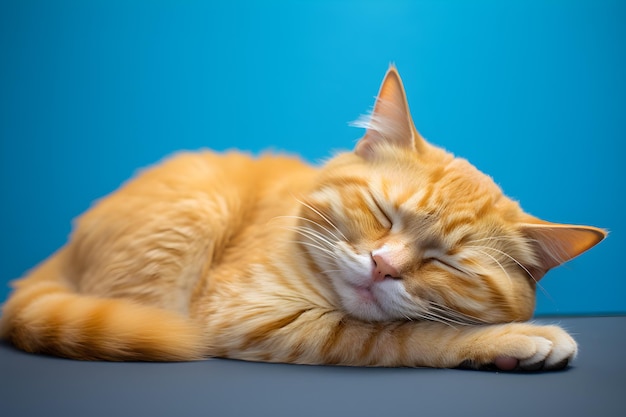 Foto un gatto che dorme sulla superficie