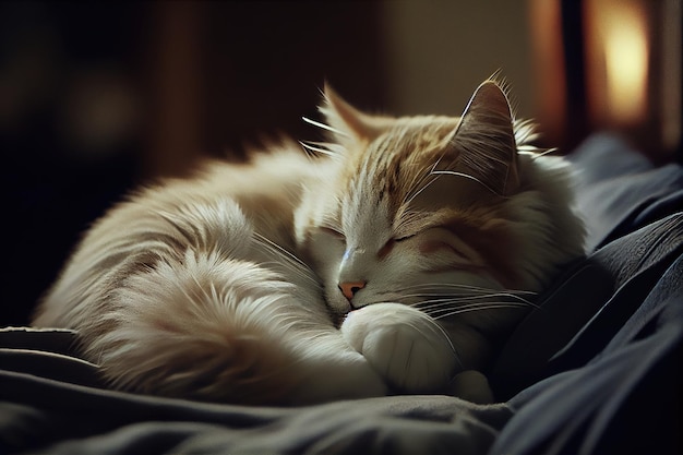 A cat sleeps on a pillow with a black pillow.