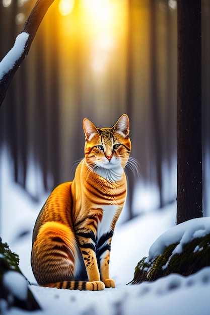 Cat in snow