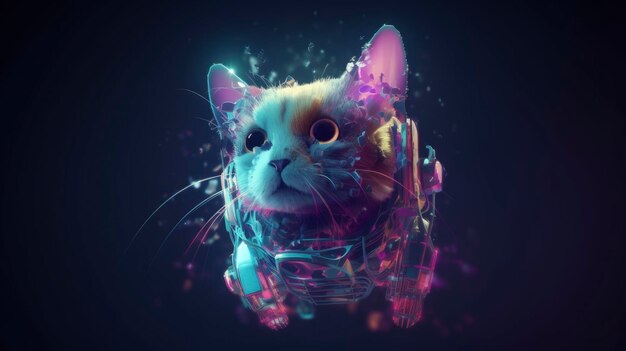 A cat on a space background