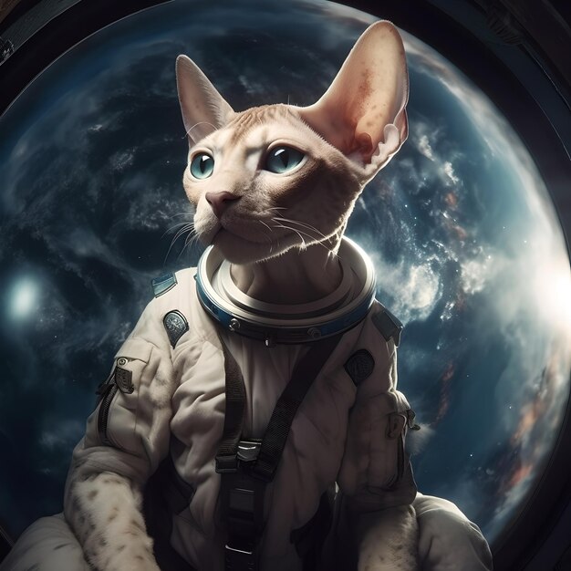 The cat in the space station the astronaut cat