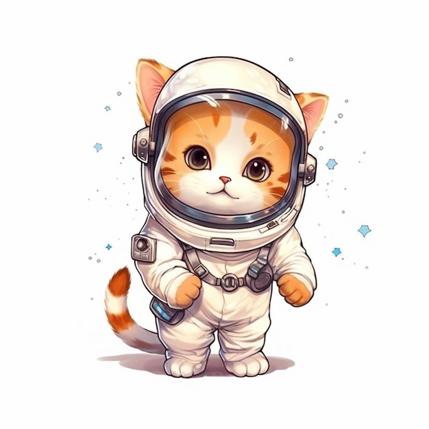 宇宙服を着た猫。