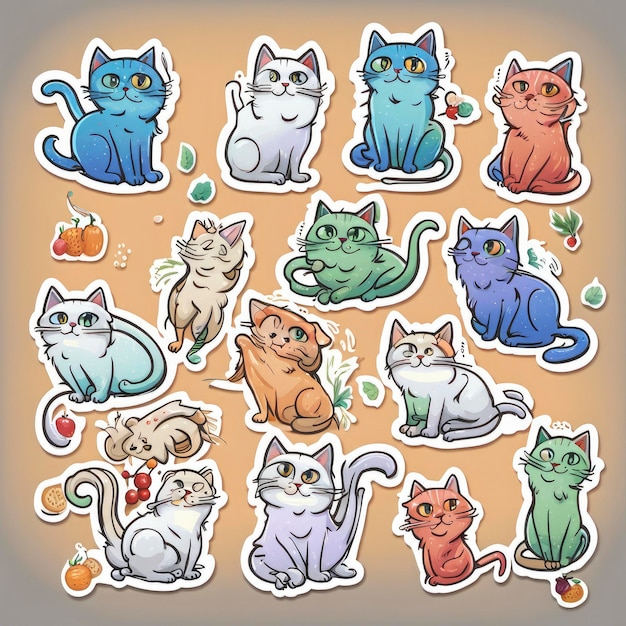 Photo cat sticker illustration