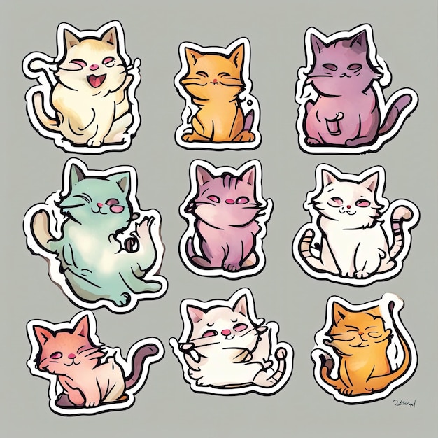 Cat sticker illustration