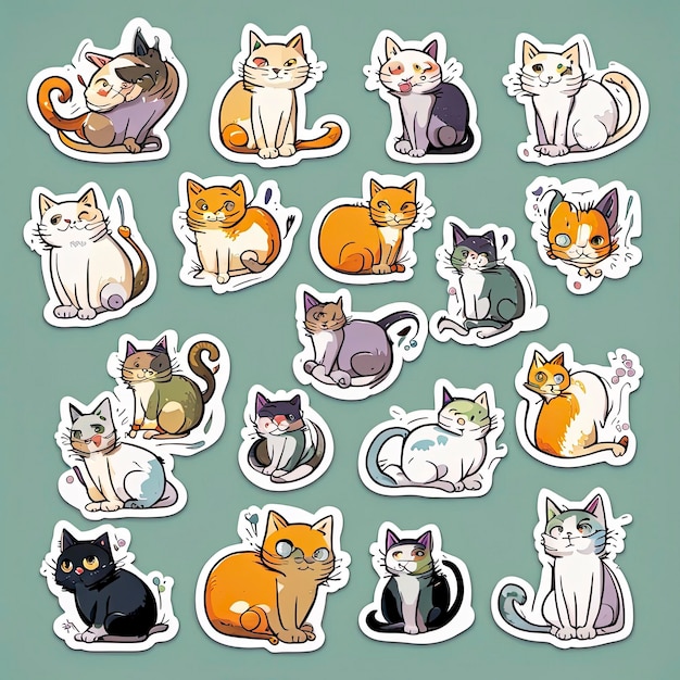 Cat sticker illustration