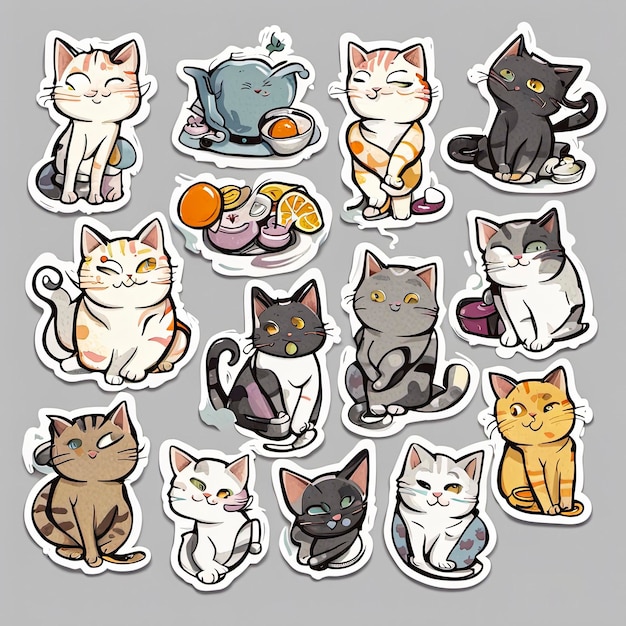 Cat sticker illustration