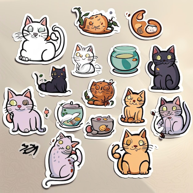 Cat sticker illustration