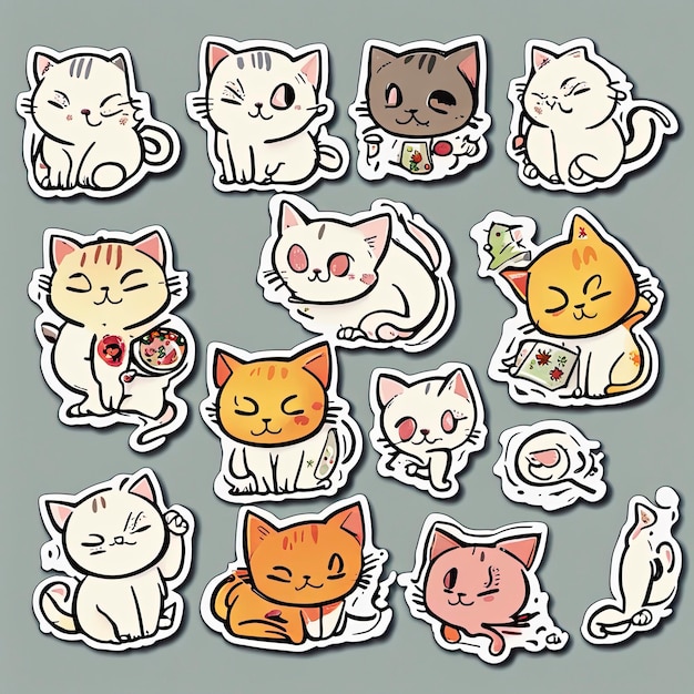 Photo cat sticker illustration