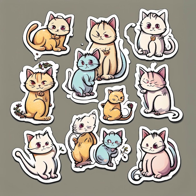 Cat sticker illustration