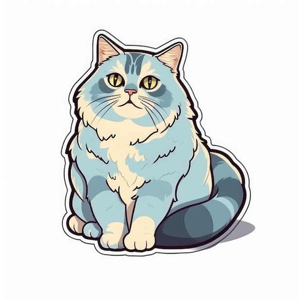 Premium AI Image  Cat sticker illustration
