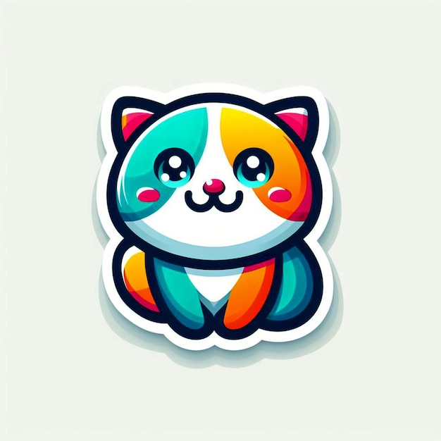 Foto cat stickers and realistic logo ai generated