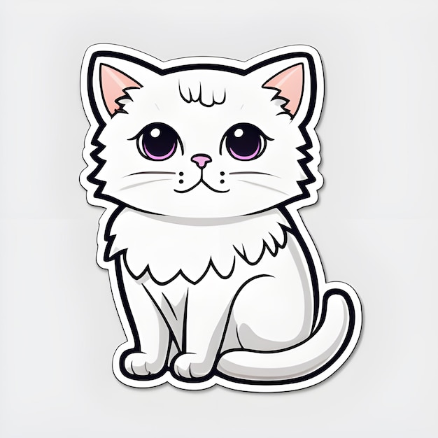 Photo cat stiker for illustration marchandise cute vector image adorable