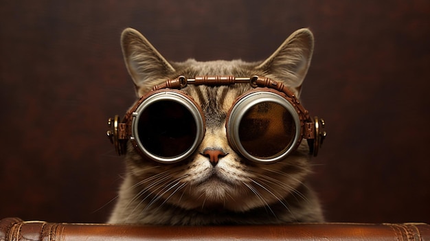 Photo cat stylish glasses