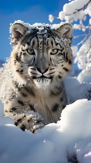 Photo a cat that has a snowball on its face