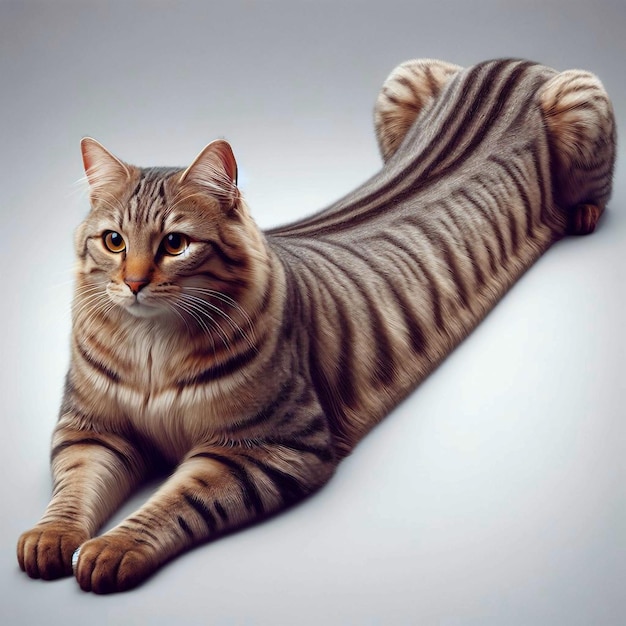 кошка с полосатым рисунком на теле