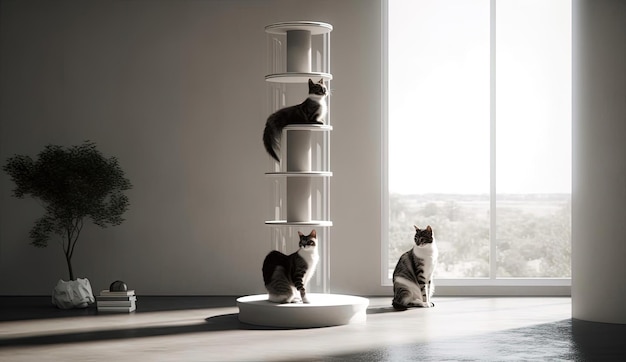 Premium AI Image A Cat Tower cat-tower