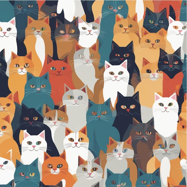 Premium Photo | Cat Vector Art Flat Colour Vector