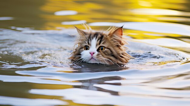 Photo a cat in the water