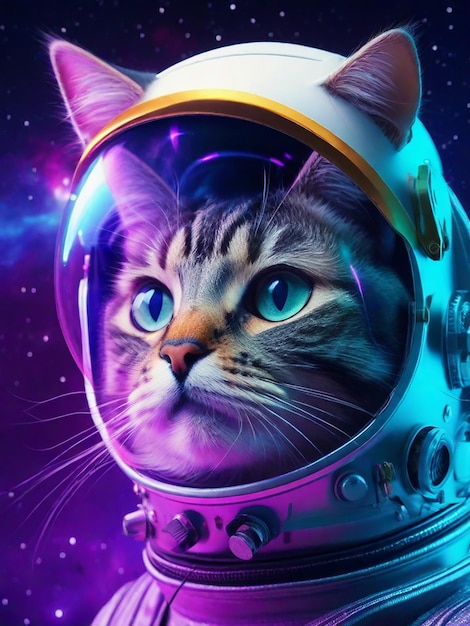 Photo a cat wearing an astronaut helmet