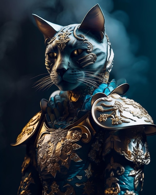 Foto un gatto che indossa un costume con scritto 