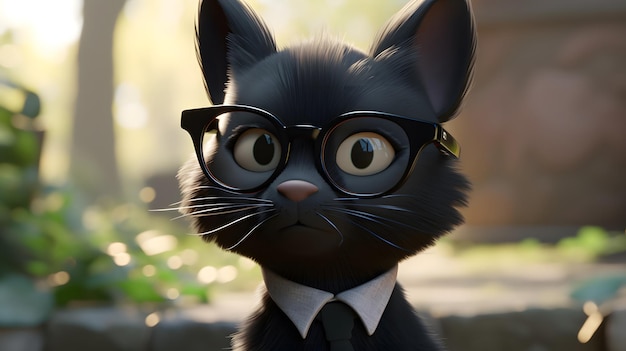 A cat wearing glasses