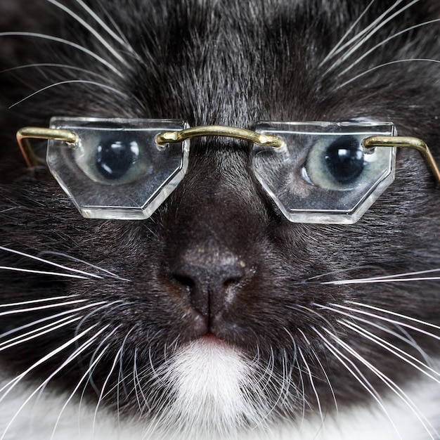 Cat wearing glasses