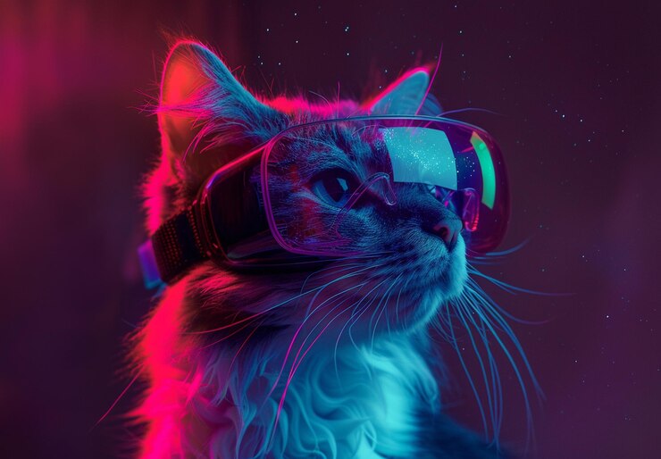 Photo a cat wearing goggles that says quot the name of the cat quot