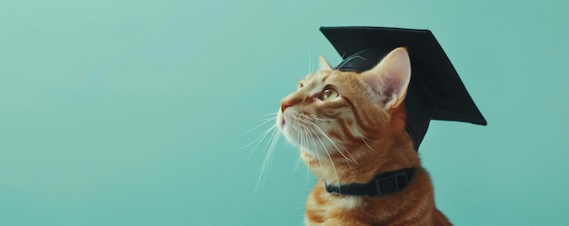 Cat Wearing Graduation Cap