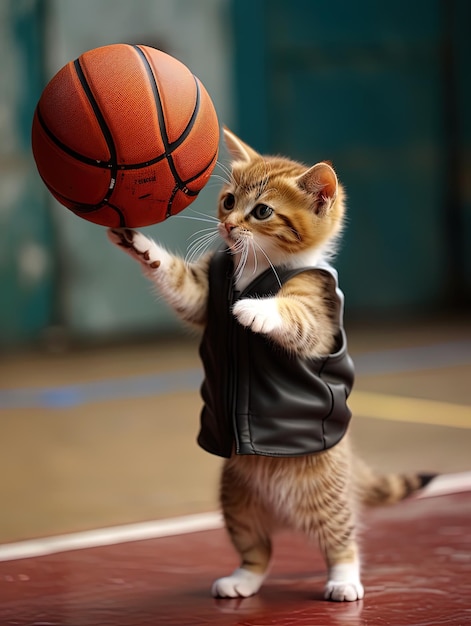 Photo a cat wearing a jacket that says  cat  on it