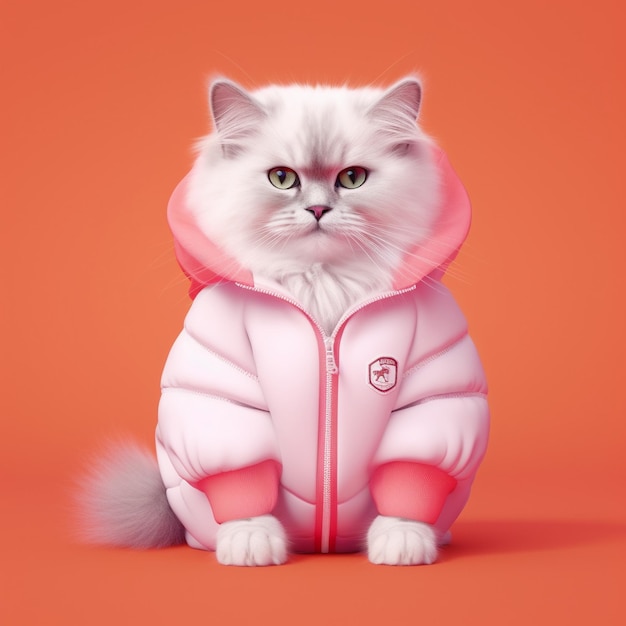 a cat wearing a jacket that says quot cat quot