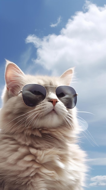 кот в солнечных очках с надписью «очки».